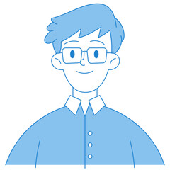 man blue outline icon