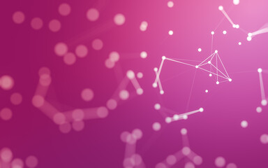 Abstract background. Molecules technology with polygonal shapes, connecting dots and lines. Connection structure. Big data visualization.