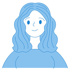 woman blue outline icon