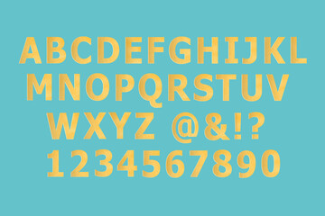 grunge orange alphabet and number paper cut on blue background ,easily remove background with selection tool