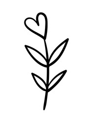 Hand painted branch. Ecology, environment and nature. Poster or banner for website, sticker for social networks and instant messengers. Love for flowers and gardening. Cartoon flat vector illustration