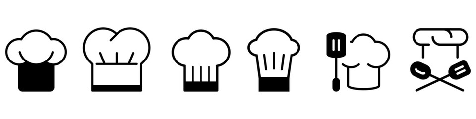Chef hat vector icon set. cook illustration sign collection. kitchen symbol. restaurant logo.