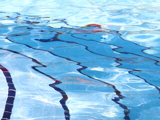 Steps of the pool under water