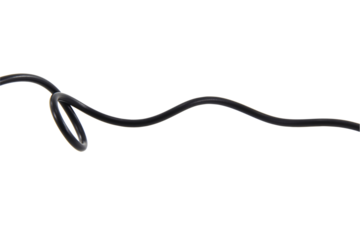 Black wire cable of usb and adapter isolated on white background.Electronic Connector.Selection focus.