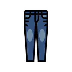 female denim pants color icon vector. female denim pants sign. isolated symbol illustration