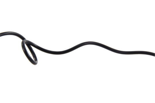 Black wire cable of usb and adapter isolated on white background.Electronic Connector.Selection focus.