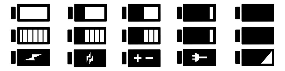 Battery Vector icon set. energy illustration sign collection. power symbol.