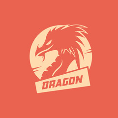Dragon logo icon flat vector image