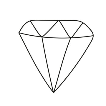 Hand drawn diamond illustration.