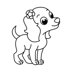 Cute dog cartoon characters vector illustration. For kids coloring book.
