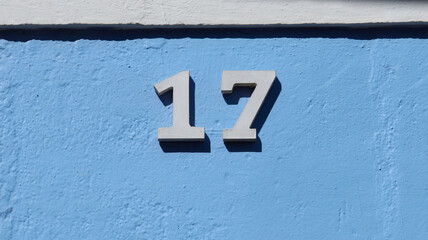 "17" metal number with spare and copy space