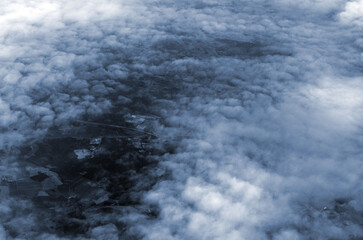 Obraz na płótnie Canvas View from the airliner of Tallinn - Oslo.