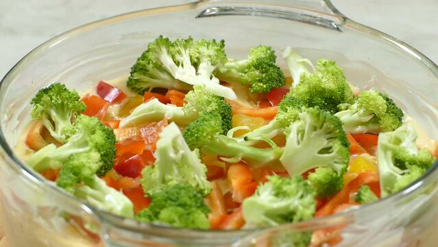Tortilla with broccoli and pumpkin