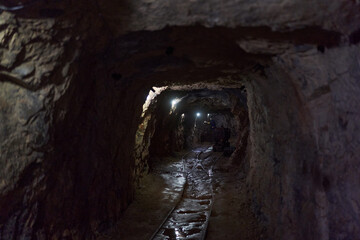 Fototapeta na wymiar Tunnel of an abandoned mine