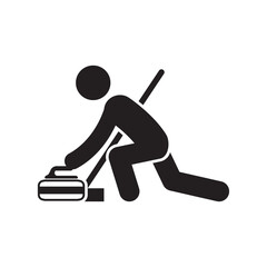 curling game icon vector flat design.
