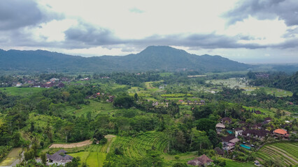 Fototapeta na wymiar Sidemen, bali, viewpoint with rice fields