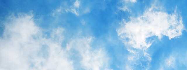 Beautiful clear light blue sky with white clouds in sunny day. You can use for Mobile Applications, background, Texture, Wallpaper and the other site. Vector illustration.