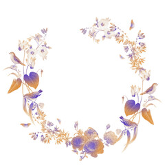 Fototapeta na wymiar Floral wreath in vintage style