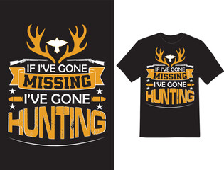 Hunting typography vintage t-shirt design and vector illustration
