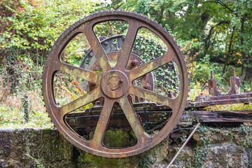 Carmears Wheel Pit Luxulyan Valley. Nature Reclaiming Waterwheel Remains 