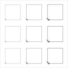 Grunge frames vector set. Handdrawn square frame. Vector borders grunge template set. decorative design elements. Hand drawn brush strokes