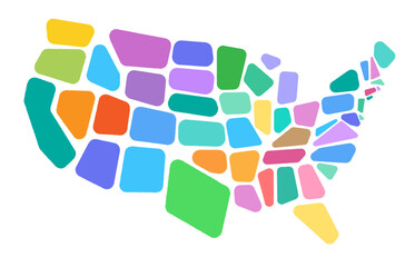 Colorful United States Geo Map