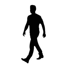 Fototapeta na wymiar vector silhouette of people walking black color isolated on white background