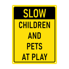 slow children and pets at play zone icon. not allowed to swim. vector isolated popular icon