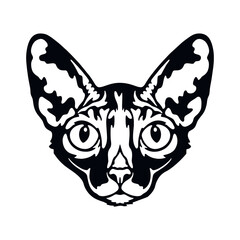Cornish Rex Cat Vector, Peeking Cats, Cats Breed, Pet Vector portrait, Cats Head