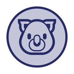 Popular editable animal icon. In round colorful vector icon.  Small or big mouse, chicken, cat, dog, pig, elephant, camel, frog, bear, koala, bull, panda, wolf, rabbit