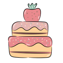 birthday cake filled outline icon