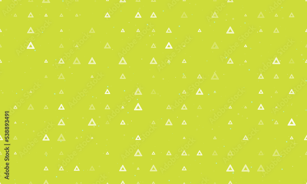 Poster Seamless background pattern of evenly spaced white emergency stop signs of different sizes and opacity. Vector illustration on lime background with stars