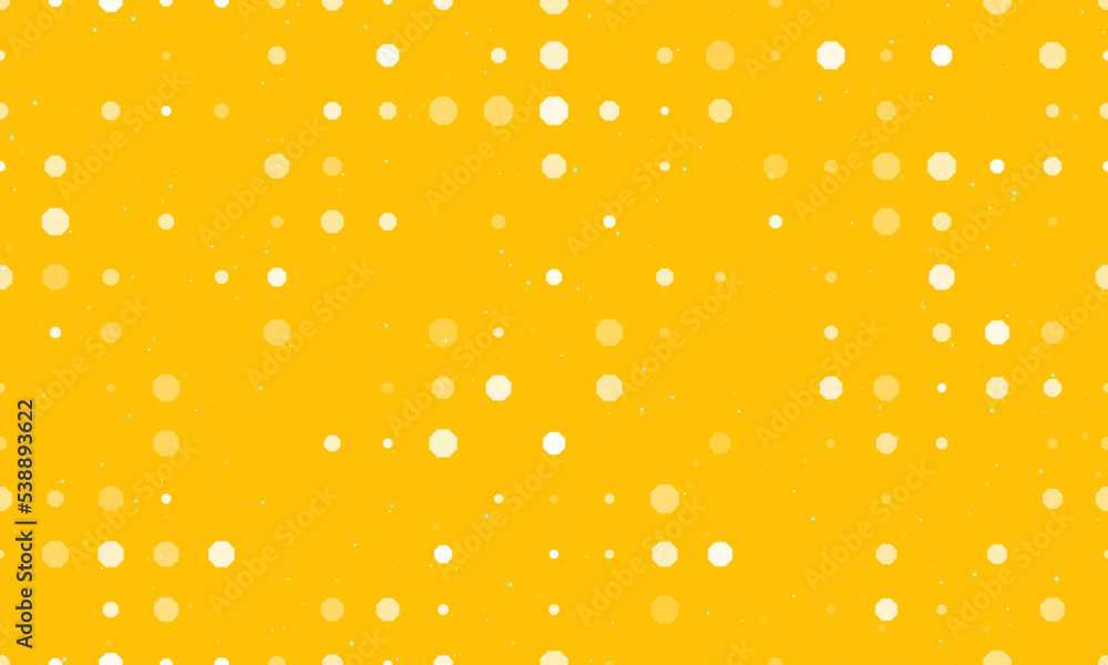 Aufkleber seamless background pattern of evenly spaced white octagon symbols of different sizes and opacity. v
