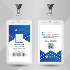 Modern Identity Employee Abstract professional, corporate office Id card design, Simple and Clean ID Card Design Template