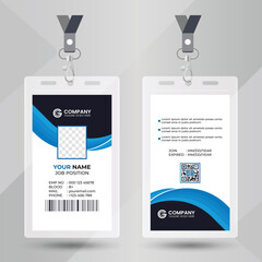 Modern Identity Employee Abstract professional, corporate office Id card design, Simple and Clean ID Card Design Template