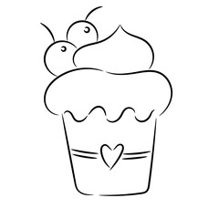 cupcake outline icon