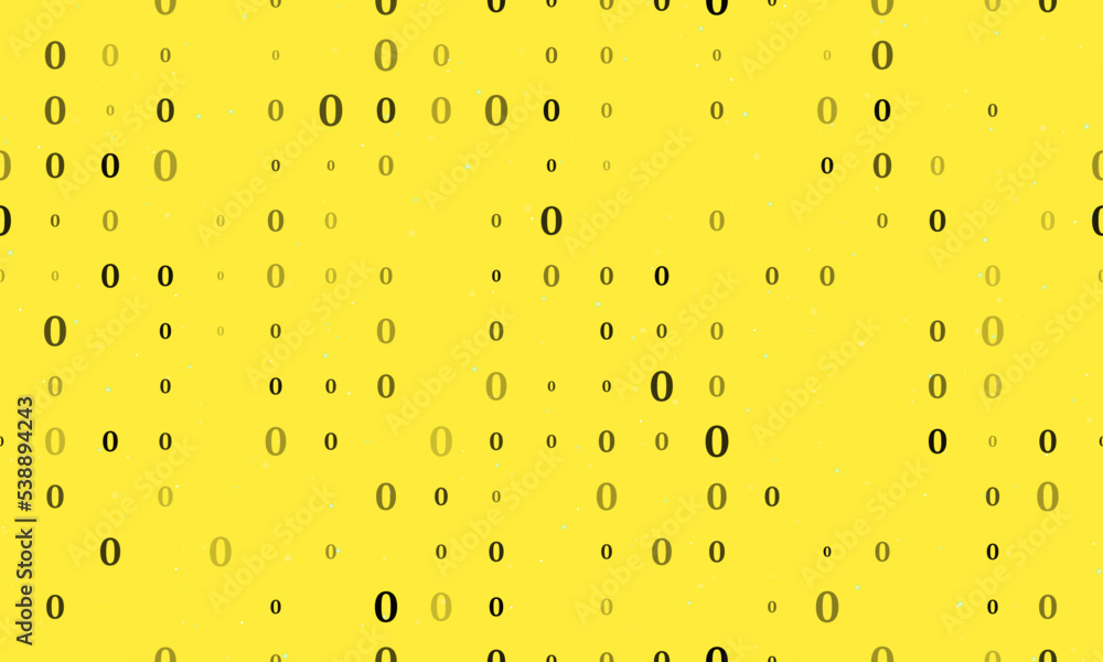 Poster seamless background pattern of evenly spaced black number zero symbols of different sizes and opacit