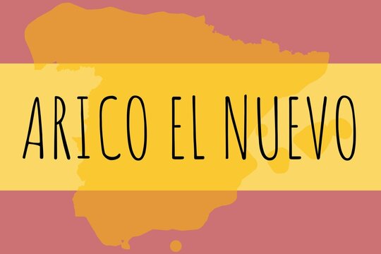 Arico el Nuevo: Illustration mit dem Namen der spanischen Stadt Arico el Nuevo