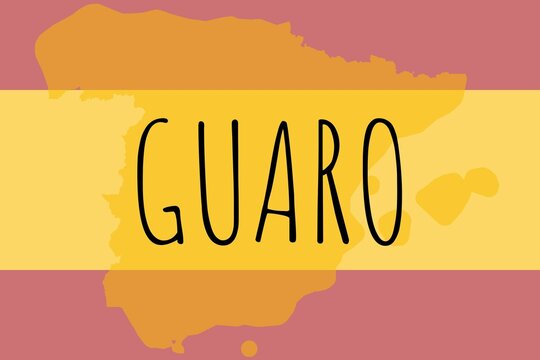 Guaro: Illustration mit dem Namen der spanischen Stadt Guaro