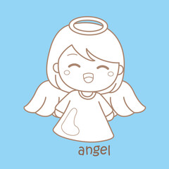 Alphabet A For Angel Digital Stamp