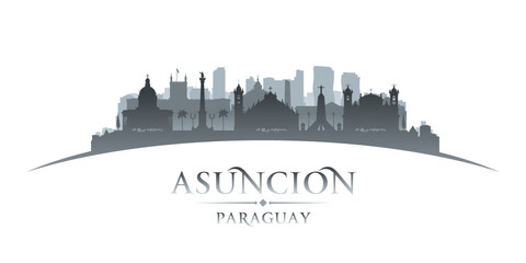 Obraz premium Asuncion Paraguay city silhouette white background