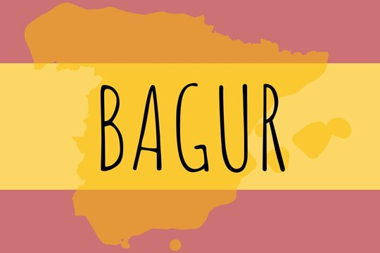 Bagur: Illustration mit dem Namen der spanischen Stadt Bagur
