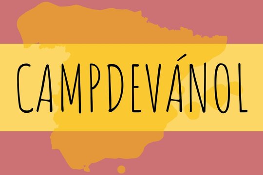 Campdev&aacute;nol: Illustration mit dem Namen der spanischen Stadt Campdev&aacute;nol