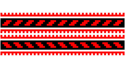 Embroidered good like old handmade cross-stitch ethnic Ukraine pattern. Ukrainian towel ornament, rushnyk called, vector.