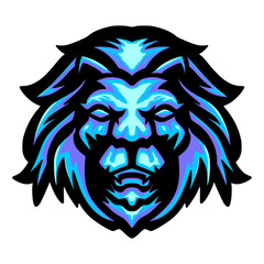 lion head tattoo mascot art vector
