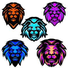 Mascot Lion logo vector set