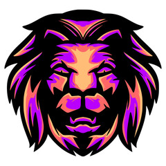 lion head mascot logo vector