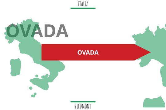 Ovada: Illustration mit dem Namen der italienischen Stadt Ovada