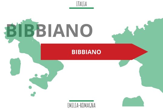Bibbiano: Illustration mit dem Namen der italienischen Stadt Bibbiano