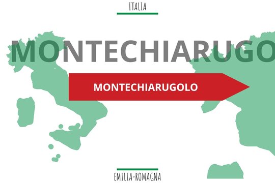 Montechiarugolo: Illustration mit dem Namen der italienischen Stadt Montechiarugolo